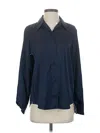 Abercrombie & Fitch Long Sleeve Blouse In Blue