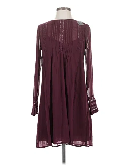 Abercrombie & Fitch Long Sleeve Blouse In Burgundy