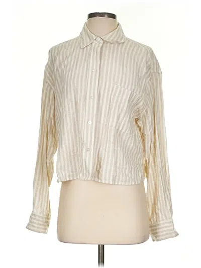 Pre-owned Abercrombie & Fitch Long Sleeve Blouse In Ivory