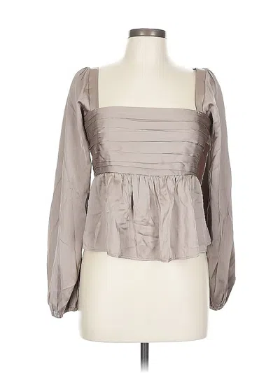 Abercrombie & Fitch Long Sleeve Blouse In Neutral