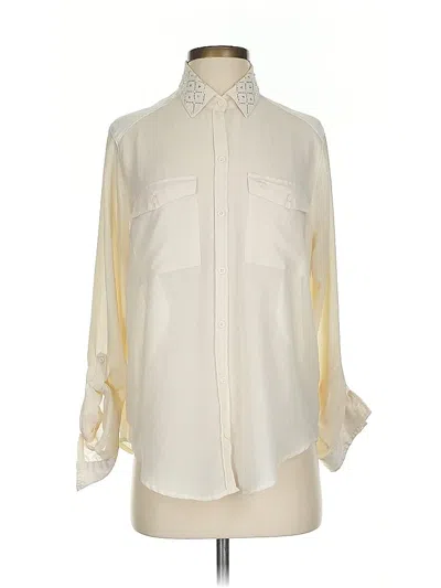 Pre-owned Abercrombie & Fitch Long Sleeve Blouse In White