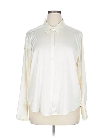 Pre-owned Abercrombie & Fitch Long Sleeve Blouse In White