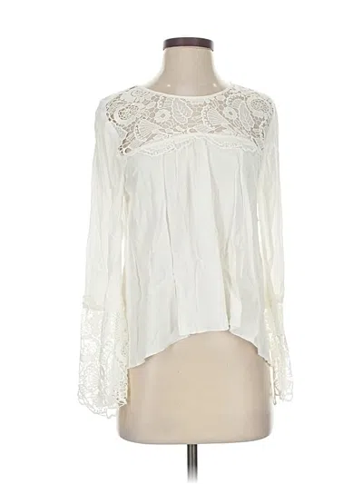 Pre-owned Abercrombie & Fitch Long Sleeve Blouse In White