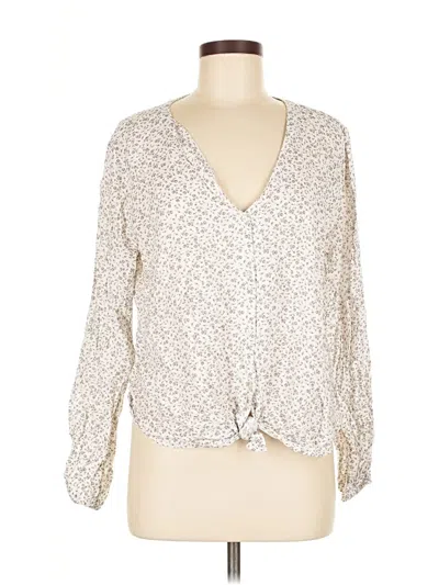 Pre-owned Abercrombie & Fitch Long Sleeve Blouse In White