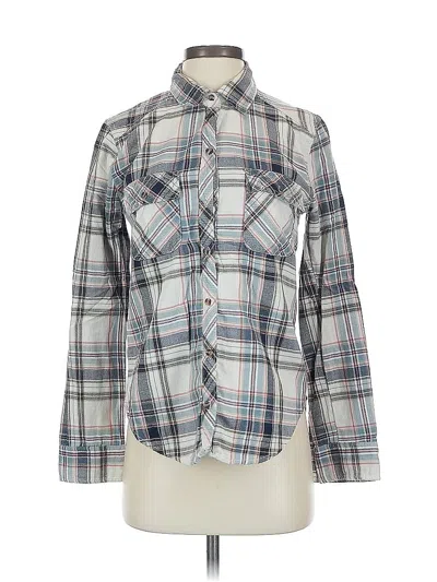 Pre-owned Abercrombie & Fitch Long Sleeve Button Down Shirt In Blue