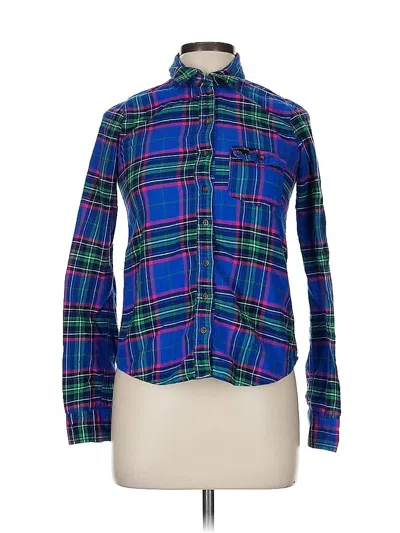 Pre-owned Abercrombie & Fitch Long Sleeve Button Down Shirt In Blue