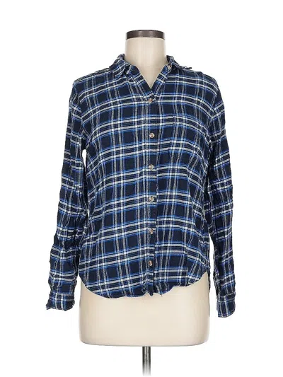 Pre-owned Abercrombie & Fitch Long Sleeve Button Down Shirt In Blue