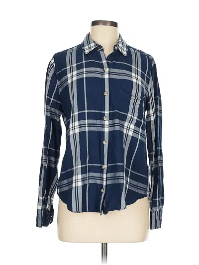 Pre-owned Abercrombie & Fitch Long Sleeve Button Down Shirt In Blue