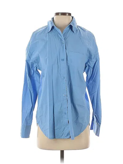 Pre-owned Abercrombie & Fitch Long Sleeve Button Down Shirt In Blue