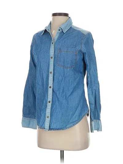 Pre-owned Abercrombie & Fitch Long Sleeve Button Down Shirt In Blue