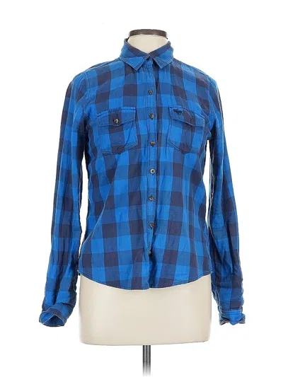 Pre-owned Abercrombie & Fitch Long Sleeve Button Down Shirt In Blue