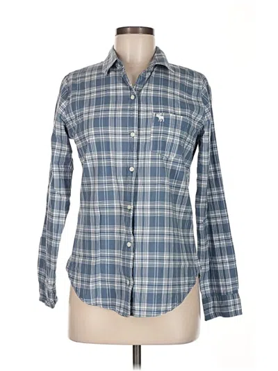 Pre-owned Abercrombie & Fitch Long Sleeve Button Down Shirt In Blue