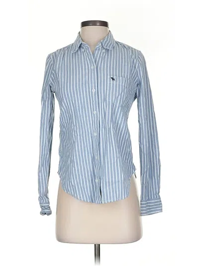 Pre-owned Abercrombie & Fitch Long Sleeve Button Down Shirt In Blue