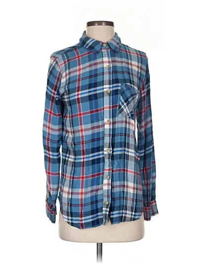 Pre-owned Abercrombie & Fitch Long Sleeve Button Down Shirt In Blue