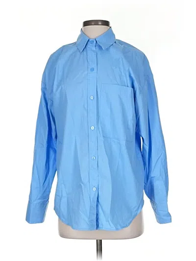 Pre-owned Abercrombie & Fitch Long Sleeve Button Down Shirt In Blue