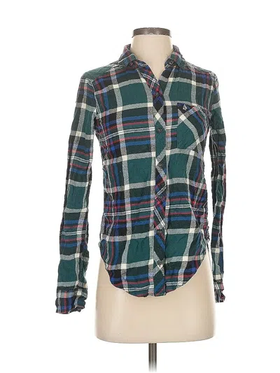 Pre-owned Abercrombie & Fitch Long Sleeve Button Down Shirt In Blue