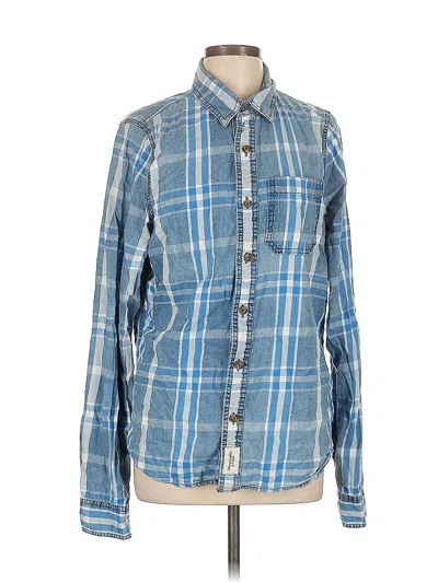 Pre-owned Abercrombie & Fitch Long Sleeve Button Down Shirt In Blue