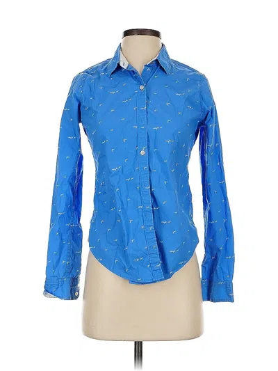 Pre-owned Abercrombie & Fitch Long Sleeve Button Down Shirt In Blue