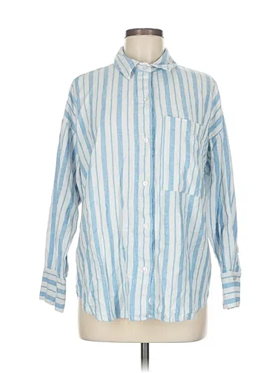 Pre-owned Abercrombie & Fitch Long Sleeve Button Down Shirt In Blue