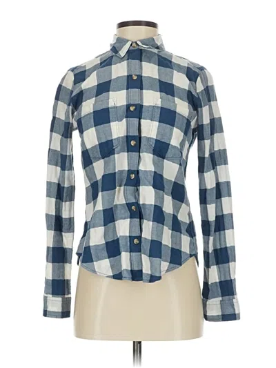 Pre-owned Abercrombie & Fitch Long Sleeve Button Down Shirt In Blue