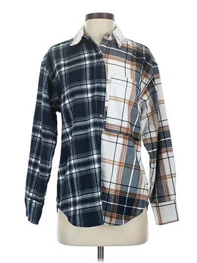 Pre-owned Abercrombie & Fitch Long Sleeve Button Down Shirt In Blue