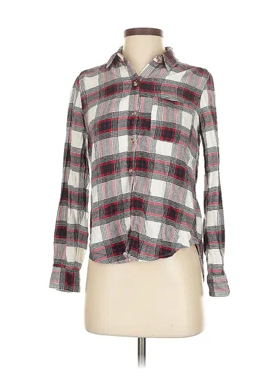 Pre-owned Abercrombie & Fitch Long Sleeve Button Down Shirt In Burgundy