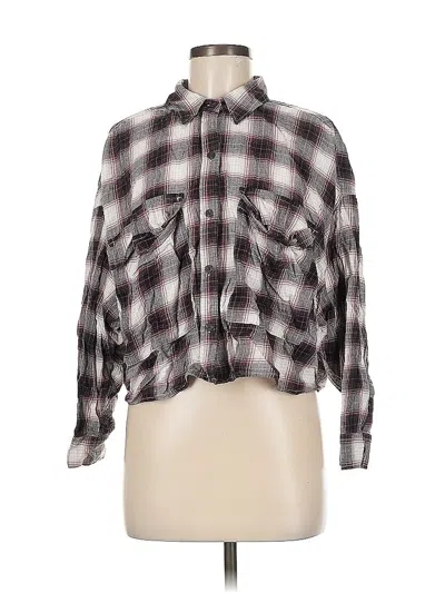 Pre-owned Abercrombie & Fitch Long Sleeve Button Down Shirt In Burgundy