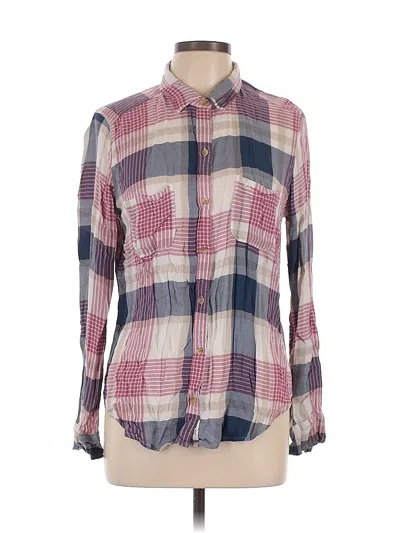 Pre-owned Abercrombie & Fitch Long Sleeve Button Down Shirt In Burgundy