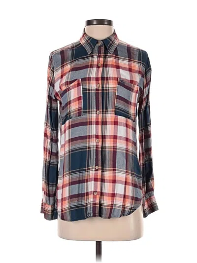 Pre-owned Abercrombie & Fitch Long Sleeve Button Down Shirt In Burgundy