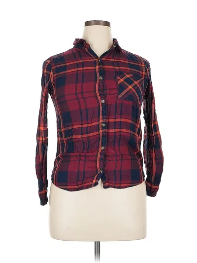 Pre-owned Abercrombie & Fitch Long Sleeve Button Down Shirt In Burgundy