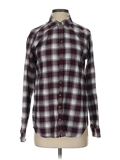 Pre-owned Abercrombie & Fitch Long Sleeve Button Down Shirt In Burgundy
