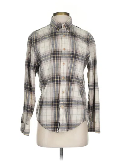 Pre-owned Abercrombie & Fitch Long Sleeve Button Down Shirt In Gray