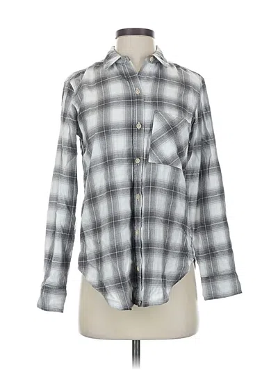 Pre-owned Abercrombie & Fitch Long Sleeve Button Down Shirt In Gray