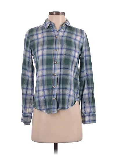 Pre-owned Abercrombie & Fitch Long Sleeve Button Down Shirt In Green