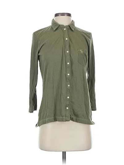 Pre-owned Abercrombie & Fitch Long Sleeve Button Down Shirt In Green