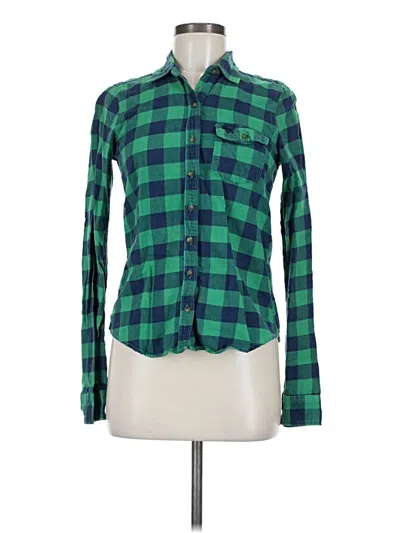 Pre-owned Abercrombie & Fitch Long Sleeve Button Down Shirt In Green