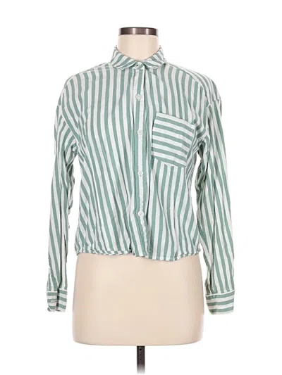 Pre-owned Abercrombie & Fitch Long Sleeve Button Down Shirt In Green