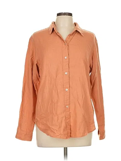 Pre-owned Abercrombie & Fitch Long Sleeve Button Down Shirt In Orange