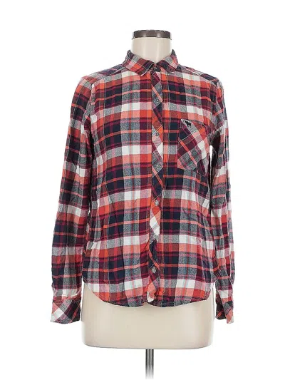 Pre-owned Abercrombie & Fitch Long Sleeve Button Down Shirt In Red
