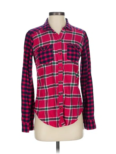 Pre-owned Abercrombie & Fitch Long Sleeve Button Down Shirt In Red