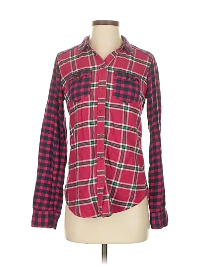 Pre-owned Abercrombie & Fitch Long Sleeve Button Down Shirt In Red