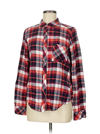 Pre-owned Abercrombie & Fitch Long Sleeve Button Down Shirt In Red