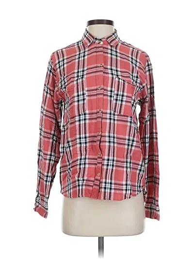 Pre-owned Abercrombie & Fitch Long Sleeve Button Down Shirt In Red