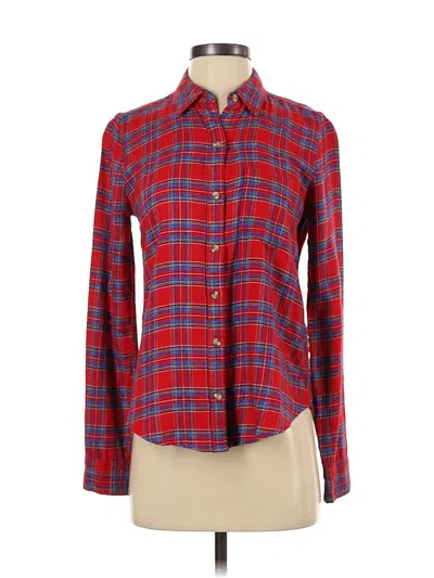 Pre-owned Abercrombie & Fitch Long Sleeve Button Down Shirt In Red