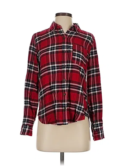 Pre-owned Abercrombie & Fitch Long Sleeve Button Down Shirt In Red