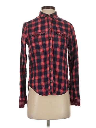 Pre-owned Abercrombie & Fitch Long Sleeve Button Down Shirt In Red