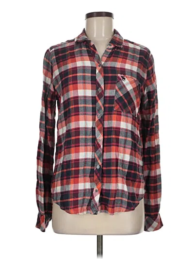 Pre-owned Abercrombie & Fitch Long Sleeve Button Down Shirt In Red