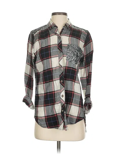 Pre-owned Abercrombie & Fitch Long Sleeve Button Down Shirt In Silver