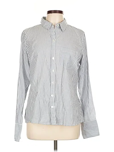 Pre-owned Abercrombie & Fitch Long Sleeve Button Down Shirt In Silver