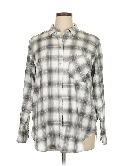 Pre-owned Abercrombie & Fitch Long Sleeve Button Down Shirt In Silver
